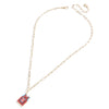 Baublebar Clippers Jersey Charm Necklace in Gold/Red - Front View