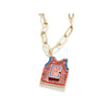 Baublebar Clippers Jersey Charm Necklace in Gold/Red - Close Up View