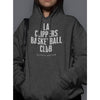 Ladies LA Basketball Club Hooded Sweatshirt in Gray - Front View Worn