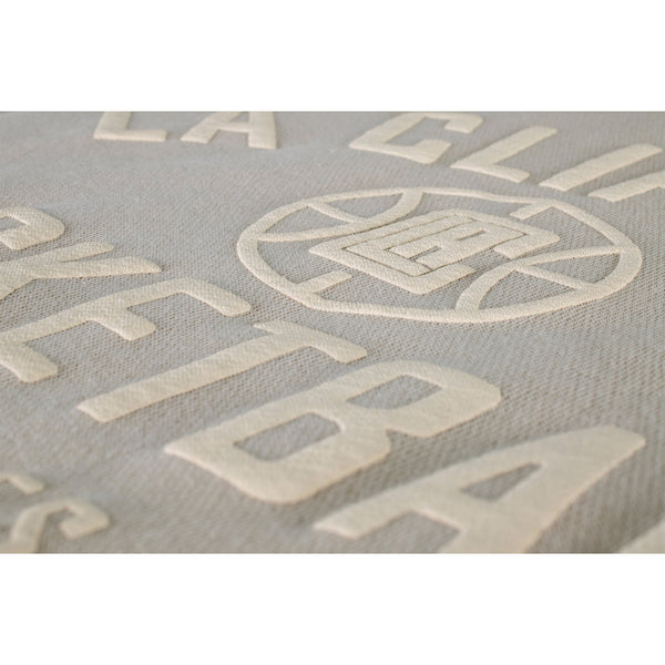 LA Clippers Basketball Vintage Ivory Tonal Crewneck Sweatshirt - Zoom View On Front Graphic
