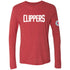 Unisex Triblend Wordmark Long Sleeve T-Shirt In Red - Front View