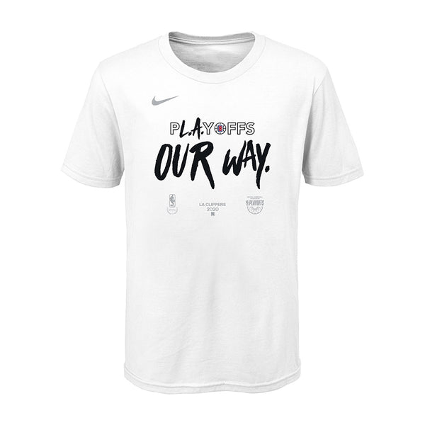 Youth 2020 Playoffs T-Shirt In White - Front View
