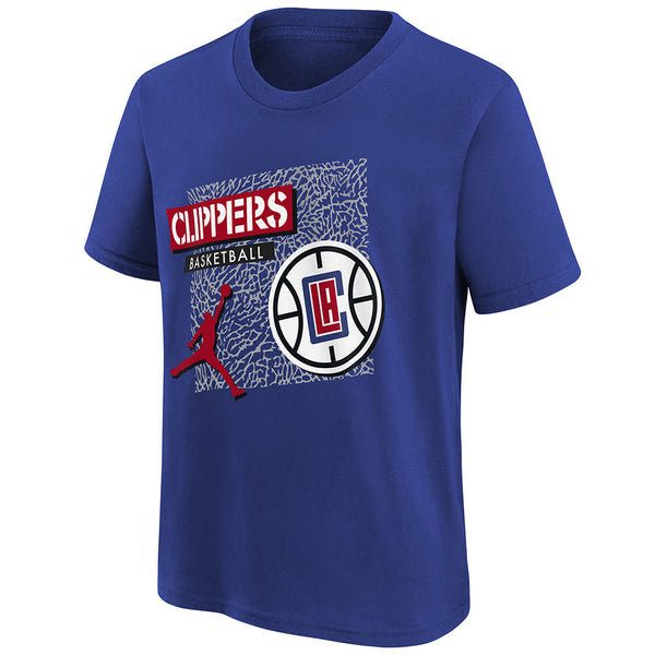 Youth Nike Clippers Jumpman T-Shirt In Blue - Front View