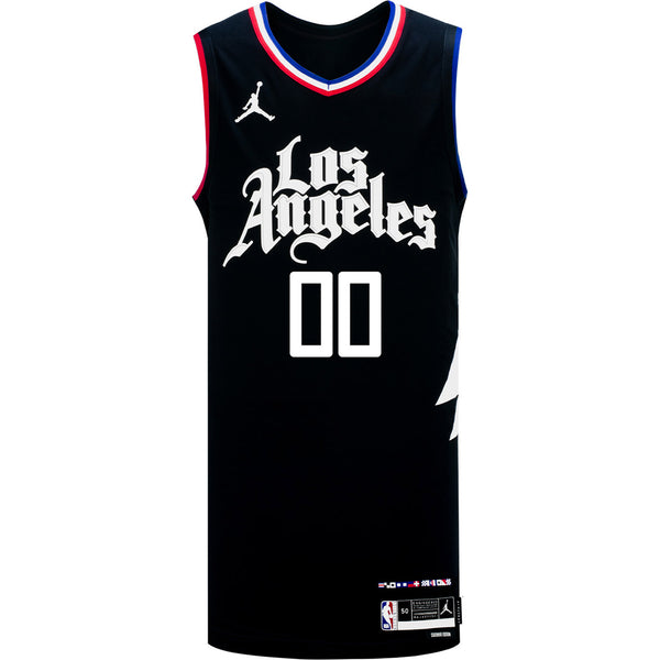 LA Clippers Personalized Jordan Brand Statement 22-23 Swingman Jersey In Black - Front View