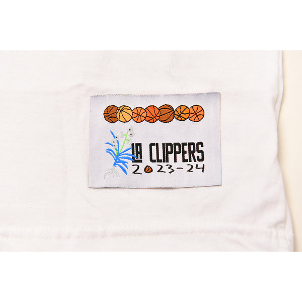2023-24 LA Clippers CITY EDITION Lockup Long Sleeve T-Shirt - In White - Zoom View On Jock Tag