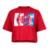 New Era Ladies LA Clippers 4-Panel Logo T-Shirt - In Red - Front View