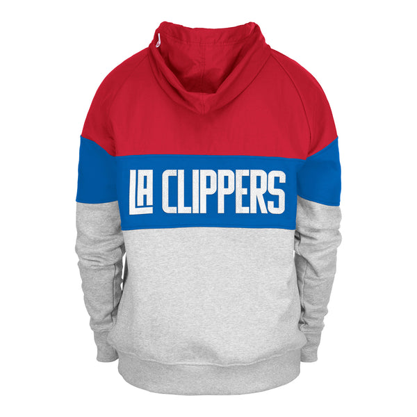Clippers New Era 1/4 Zip Fleece Hooded Sweatshirt - Back View