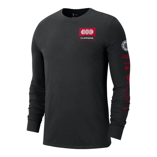  Clippers Nike Long-Sleeve Fade T-Shirt - In Black - Front View