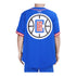 LA Clippers Pro Standard Mesh Baseball Button-Up T-Shirt In Blue, Red & White - Back View On Model