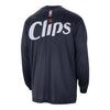2023-24 LA Clippers CITY EDITION Nike Long Sleeve Pregame T-Shirt In Blue - Back View