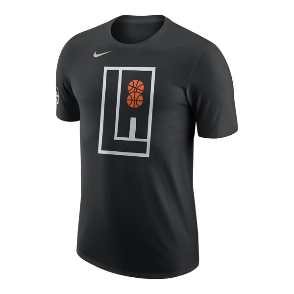 2023-24 LA Clippers CITY EDITION Nike Logo T-Shirt In Black - Front View