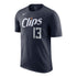 2023-24 LA Clippers CITY EDITION Nike Paul George Name & Number T-Shirt In Blue - Front View