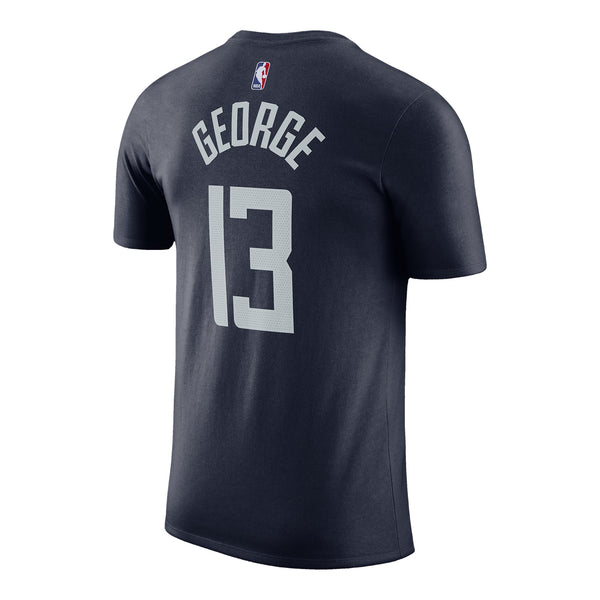 2023-24 LA Clippers CITY EDITION Nike Paul George Name & Number T-Shirt In Blue - Back View