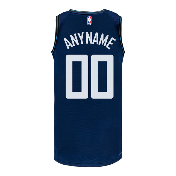 2023-24 LA Clippers CITY EDITION Personalized Youth Nike Swingman Jersey In Blue - Back View