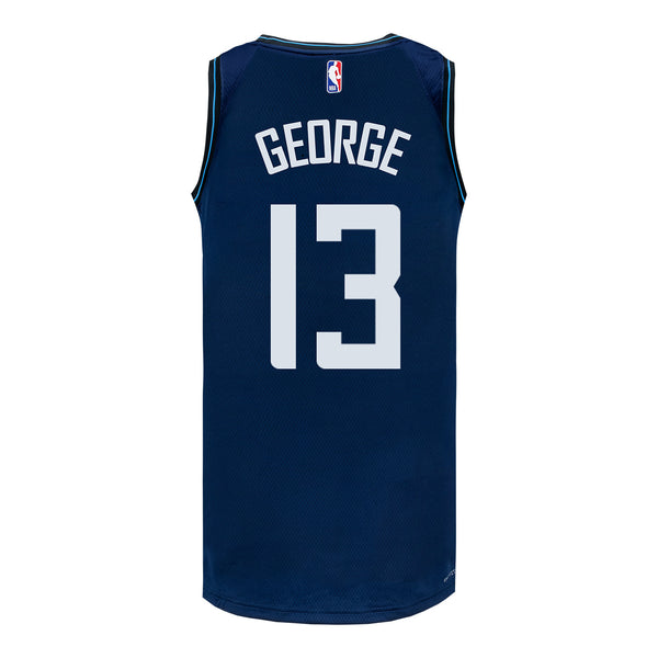 2023-24 LA Clippers CITY EDITION Paul George Youth Nike Swingman Jersey In Blue - Back View