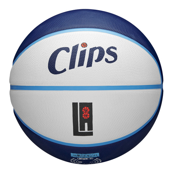 2023-24 LA Clippers CITY EDITION Wilson Icon Basketball - In Blue - Alternate Front View