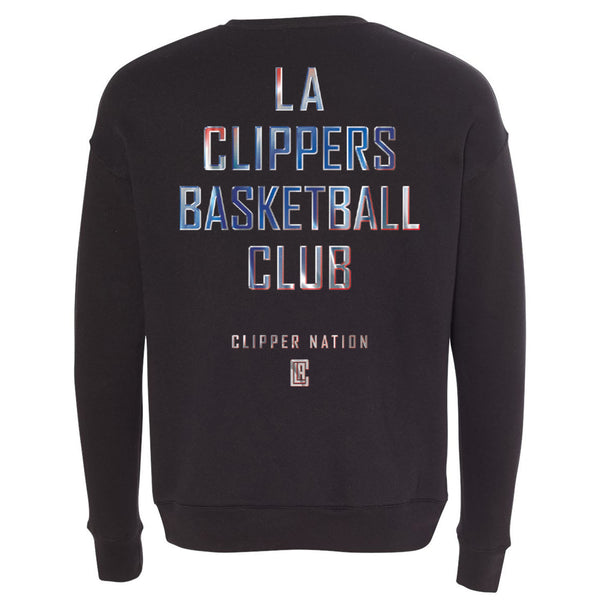 LA Clippers Neon Crewneck Sweatshirt in Black - Back View
