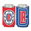 12 oz. Two Tone Can Cooler in Blue and Red - Front and Back View