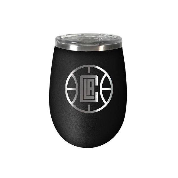 10 oz. Stealth Wine Tumbler in Black - Front View