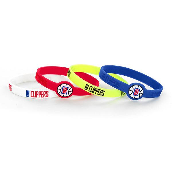 4 Pack Bracelet Set in White Red Yellow and Blue - Front View