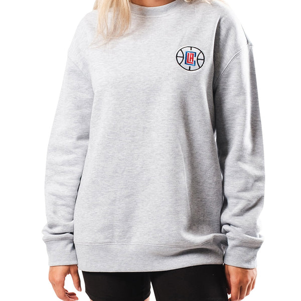 Ladies Oversize Crewneck by Ultra Game in Gray - Front View