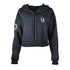 Ladies New Era Clippers City Edition Crop Hooded Sweatshirt in Black - Front View