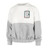 2022-23 LA Clippers City Edition Ladies Crew Fleece In White & Grey - Front View