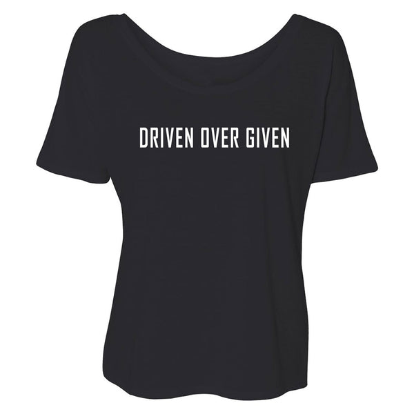 Ladies Driven Over Given T-Shirt in Black - Front View
