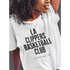 Ladies LA Basketball Club T-Shirt in White - Front Worn View