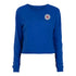 Ladies New Era Clippers Long-Sleeve Crop Top in Blue - Front View