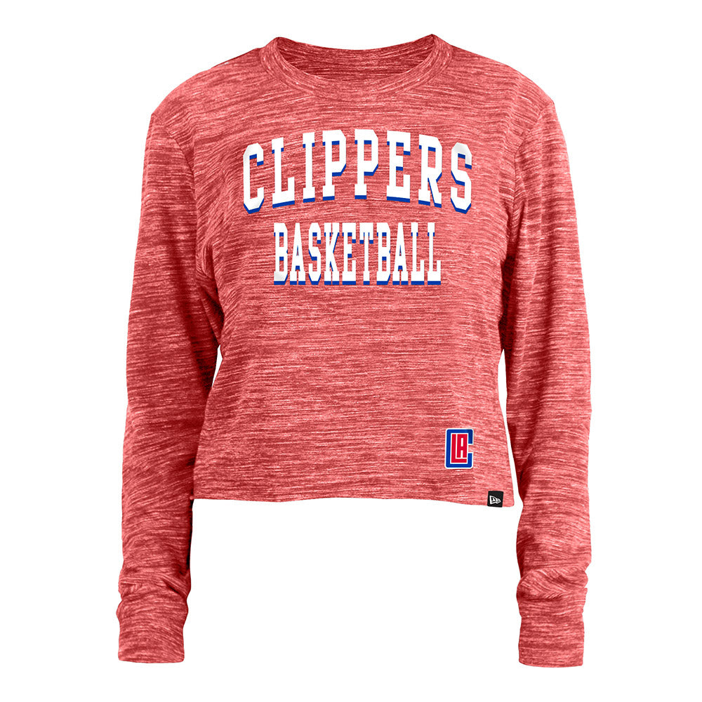 La Clippers Ladies New Era Clippers Long-Sleeve Crop T-Shirt