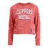 Ladies New Era Clippers Long-Sleeve Crop T-Shirt in Orange - Front View