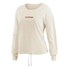 Ladies WEAR by Erin Andrews Clippers Draw String Long-Sleeve Crop T-Shirt in White - Front View