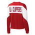 Ladies G-III Clippers Block Logo Crop Long Sleeve In Red & White - Back View