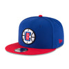 New Era Clippers NBA20 Snapback Hat In Blue & Red - Angled Left Side View