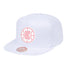Mitchell & Ness Clippers Summer Suede Snapback Hat In White - Angled Left Side View