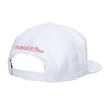 Mitchell & Ness Clippers Summer Suede Snapback Hat In White - Angled Back Right Side View