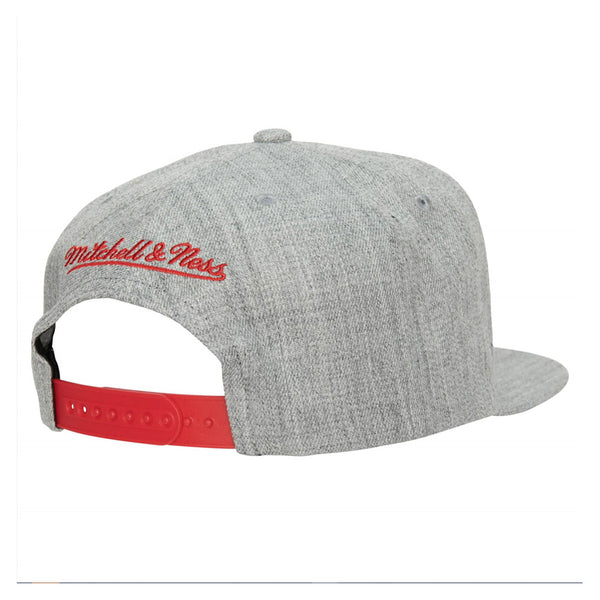 Mitchell & Ness Clippers Heather Snapback Hat In Grey - Angled Back Right Side View