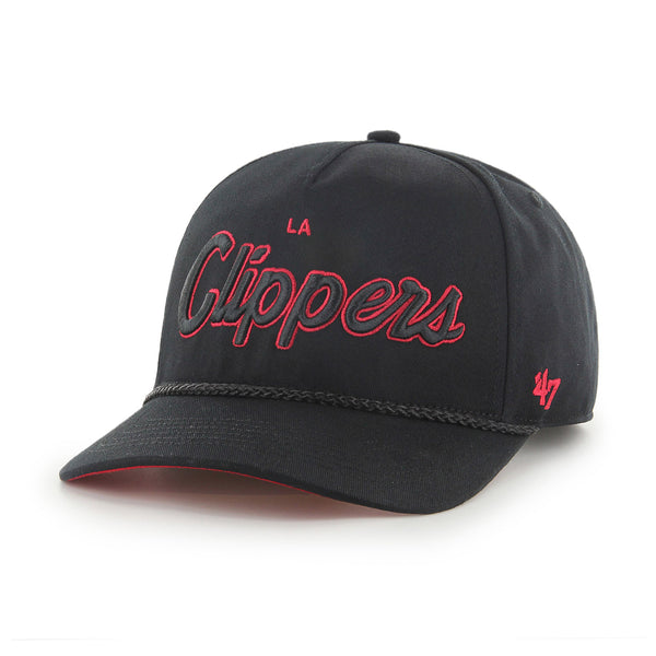 '47 Brand Clippers Crosstown Script Adjustable Hat In Black & Red - Angled Left Side View