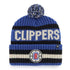 '47 Brand Clippers Bering Knit Hat In Blue, Black & White - Front View