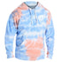 2021 LA Clippers City Edition Moments Mixtape Tie-Dye Hooded Unisex Sweatshirt In Blue And Red - Front View