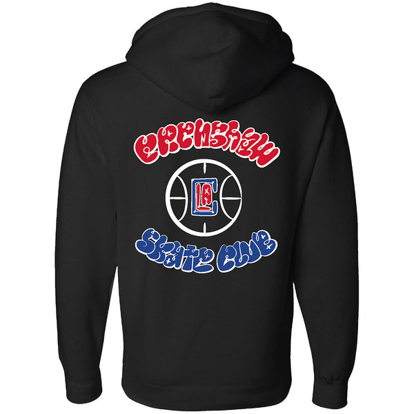 Clippers x Crenshaw Skate Club Hoodie In Black - Back View