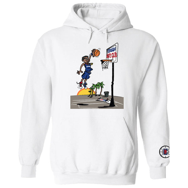 Clippers x Crenshaw Skate Club Hoodie In White - Front View