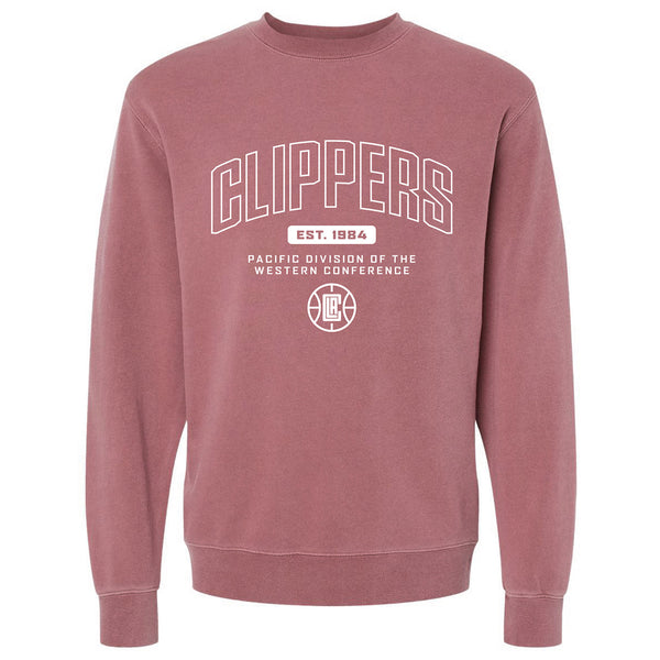 Clippers Wordmark Crewneck Sweatshirt In Red - Front View