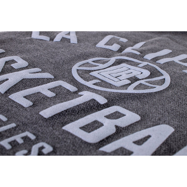 LA Clippers Basketball Vintage Black Tonal Crewneck Sweatshirt - Zoom View On Front Graphic