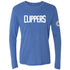 Unisex Triblend Wordmark Long Sleeve T-Shirt In Blue - Front View
