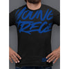 Young Trece T-Shirt In Black & Blue - Front View On Model