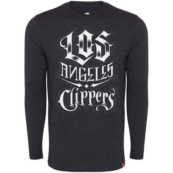 Mister Cartoon Los Angeles x Clippers Long Sleeve In Grey & White - Front View