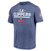 Fanatics Clippers Hoops for Troops T-Shirt In Blue - Front View