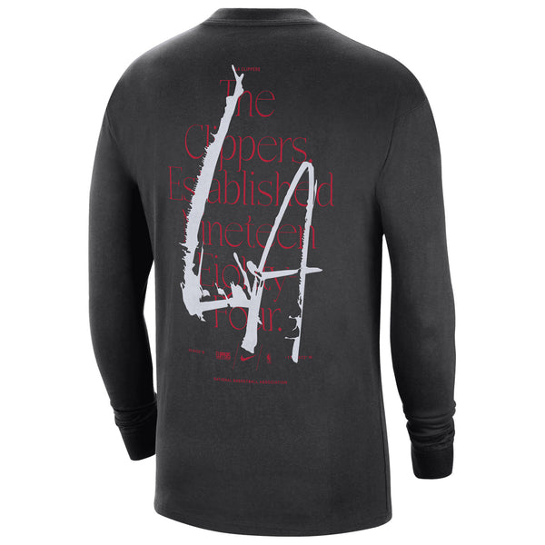 Clippers Max90 Long Sleeve T-Shirt by Nike In Black, White & Red - Back View